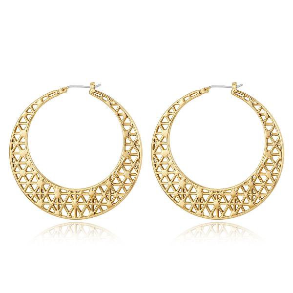 Moon Net - Oversized Gold Hoop Earrings