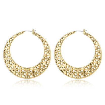 Moon Net - Oversized Gold Hoop Earrings