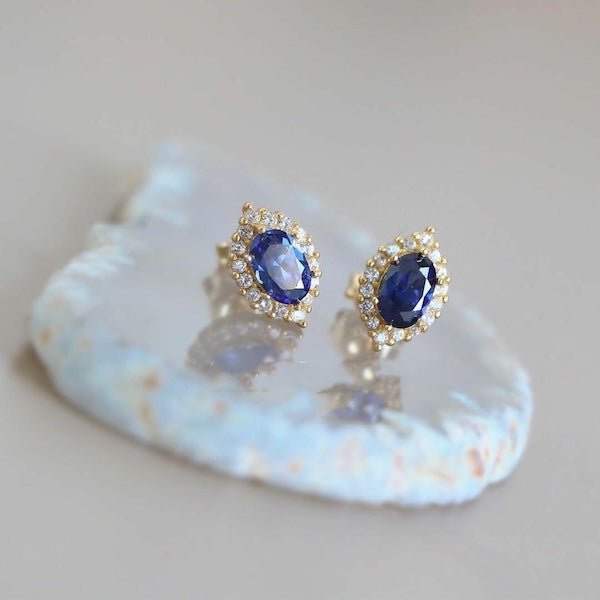 Sapphire look blue crystal earrings