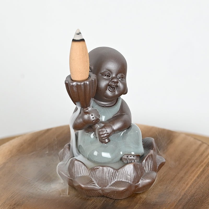 Ceramic incense burner "Little Monk of Blooming"