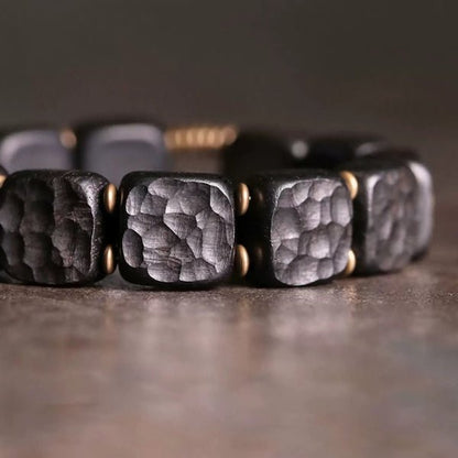 Black sandal wooden square plate bracelet