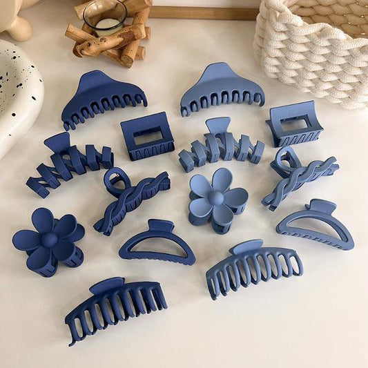 Minimalist Blue Tone Claw Hair Clips