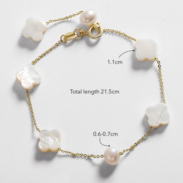 Mother of pearl Lucky Clover jewelry set