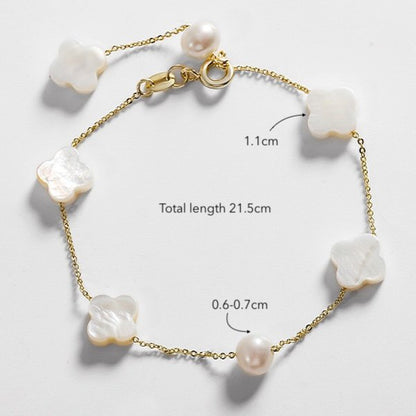 Mother of pearl Lucky Clover jewelry set