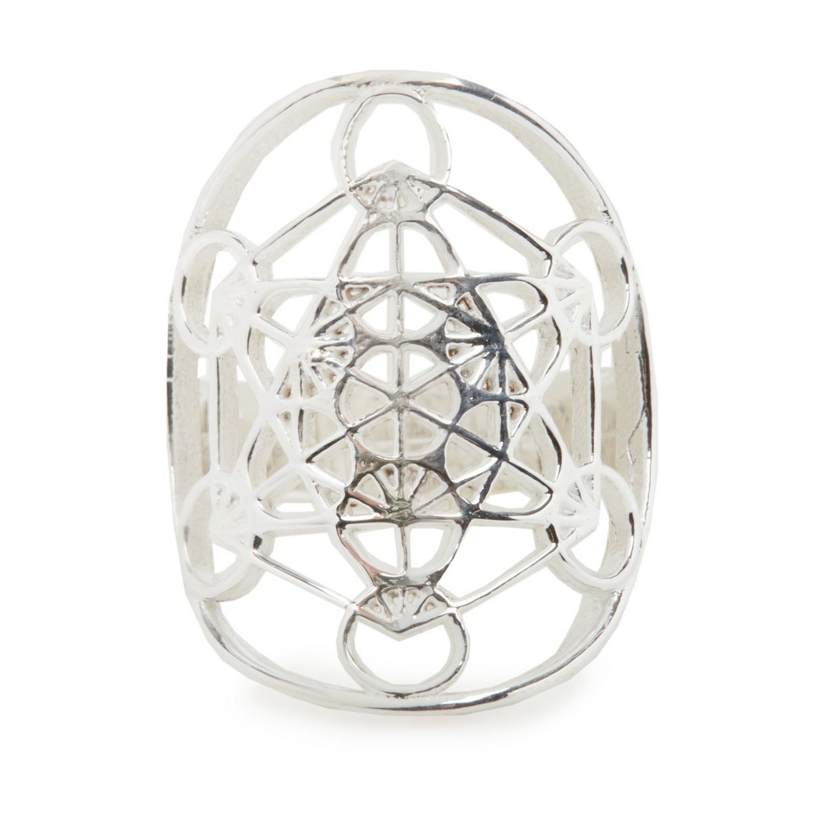 Metatron's cube ring "Power and consciousness" in gold plated or 925 silver