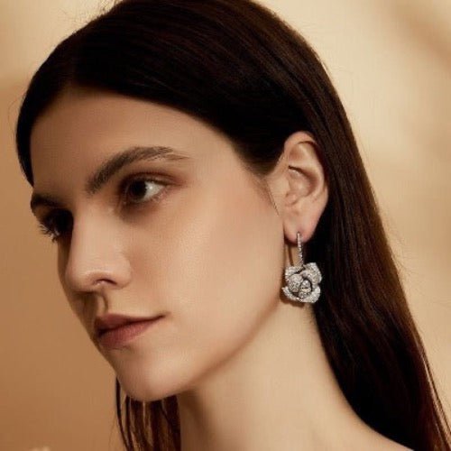 Sparkling Fancy Camille Flower Drop Earrings