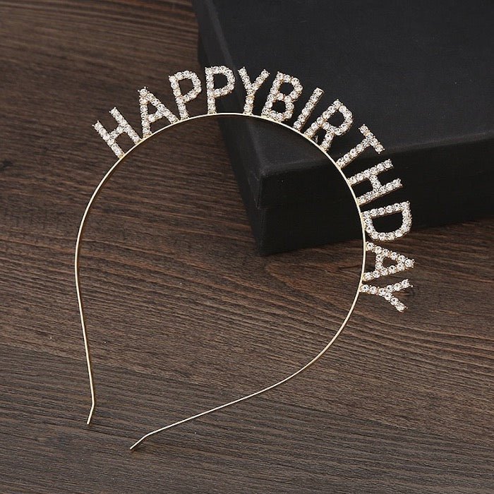 Sparkling Birthday Headband - Happy Birthday Letters