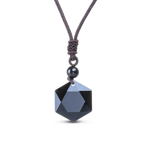 "Ster" ketting in zwart Obsidiaan