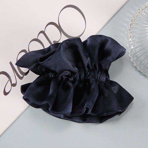 Chic 100% Silk Skirt Design Hair Scrunchie-Double Layer-19mm