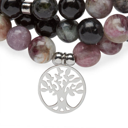 "Beauty of the Soul" Mala-armband in veelkleurige toermalijn