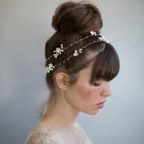 Romantic floral soft bridal hair vine