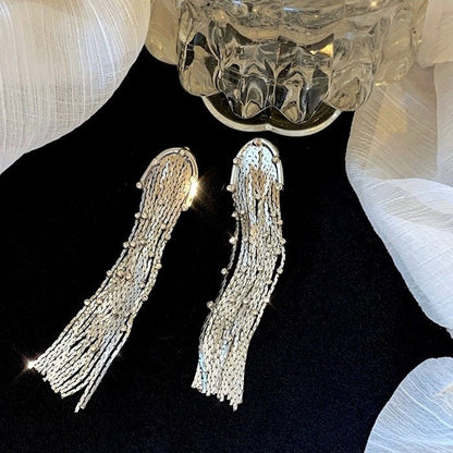 Sparkling Tassel Longline Earrings