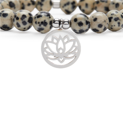 Mala Lotus Bracelet "Joy of Being" in Dalmatian Jasper