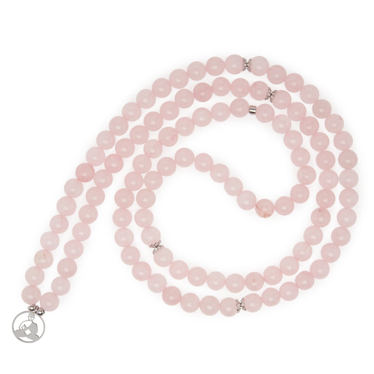 Bracelet Mala "Comfort and Love from Buddha" 108 beads in Rose Quartz