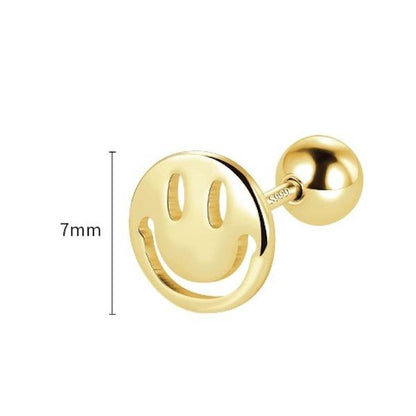 Timeless design smiling face stud earrings