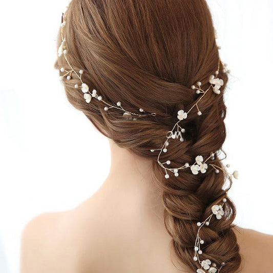 Romantic floral soft bridal hair vine