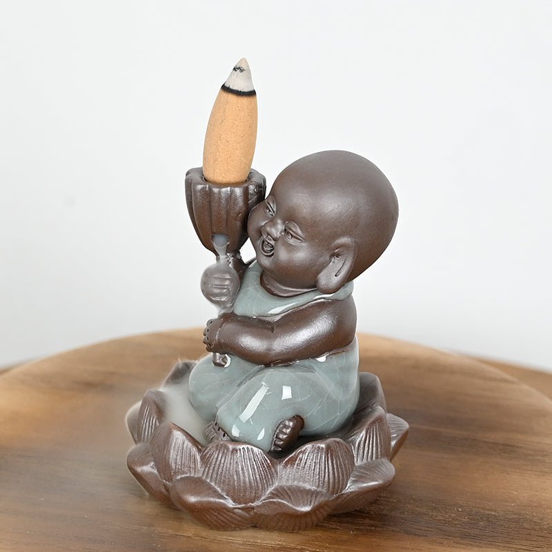 Ceramic incense burner "Little Monk of Blooming"