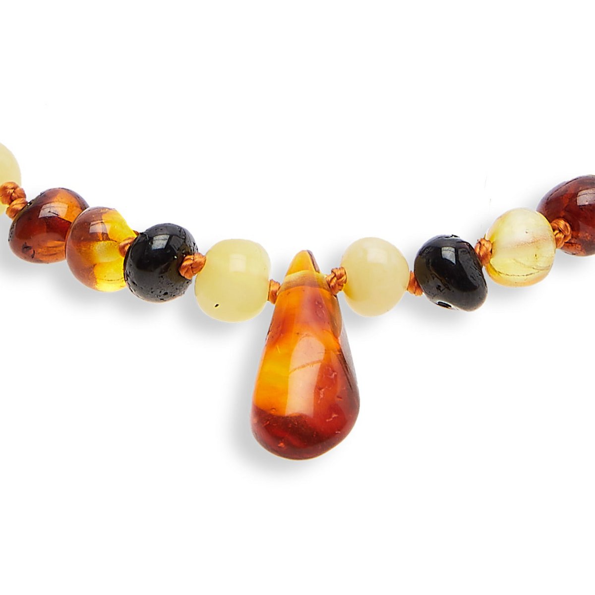 Baby necklace “Shades of the Earth” in Amber in 4 colors with pendant