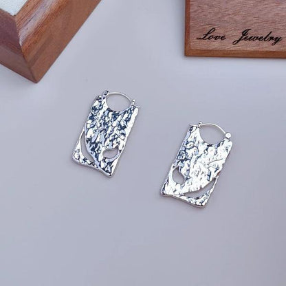 Unique Board Drop Earrings - Gold and Silver