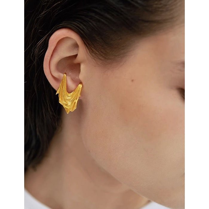 Unique Silk Fabric Ear Cuff - One Piece