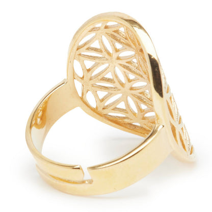 Ring 'Flower of Life' in 925 silver or gold plated