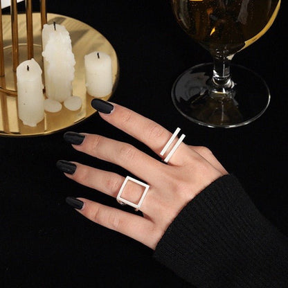 Sterling Silver and Gold Vermeil Geometric Double Bar Ring