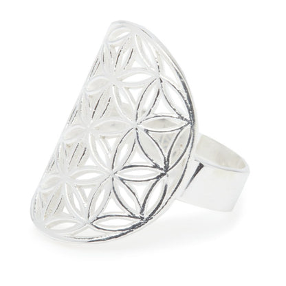 Ring 'Flower of Life' in 925 silver or gold plated