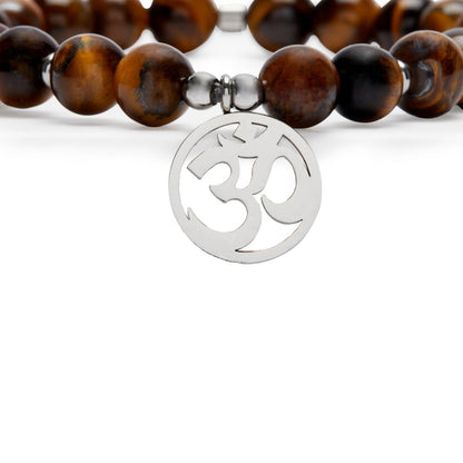 Bracelet "OM" in Tiger Eye