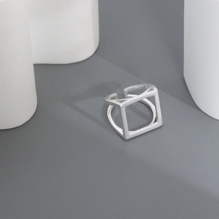 Sterling silver and gold vermeil square ring with striking look