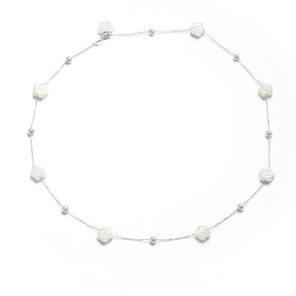 Mother of Pearl Rose Flower Star Necklace