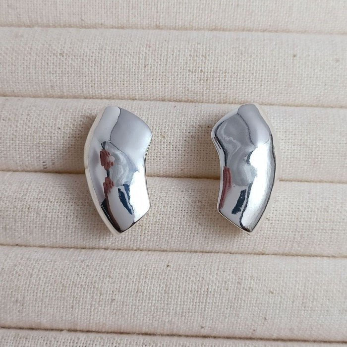 Unique silver Armor Wrap earrings