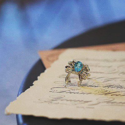 Butterfly Blue - Princess Style Blue Topaz Rings - Pear Shape - Adjustable