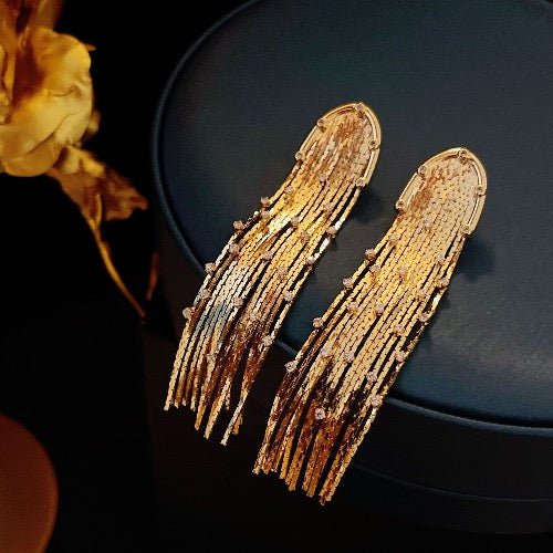 Sparkling Tassel Longline Earrings