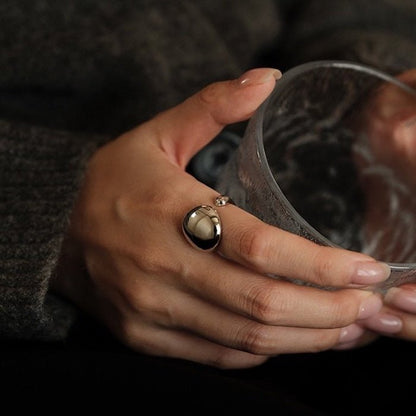 Minimalist statement rings with oval egg design, adjustable