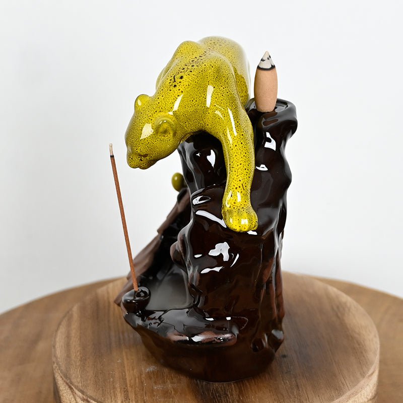 "Courage of the Leopard" Ceramic Incense Burner