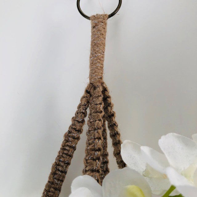 Luna-Leena plantenhanger macrame jute & zilver - handgemaakt in Nepal