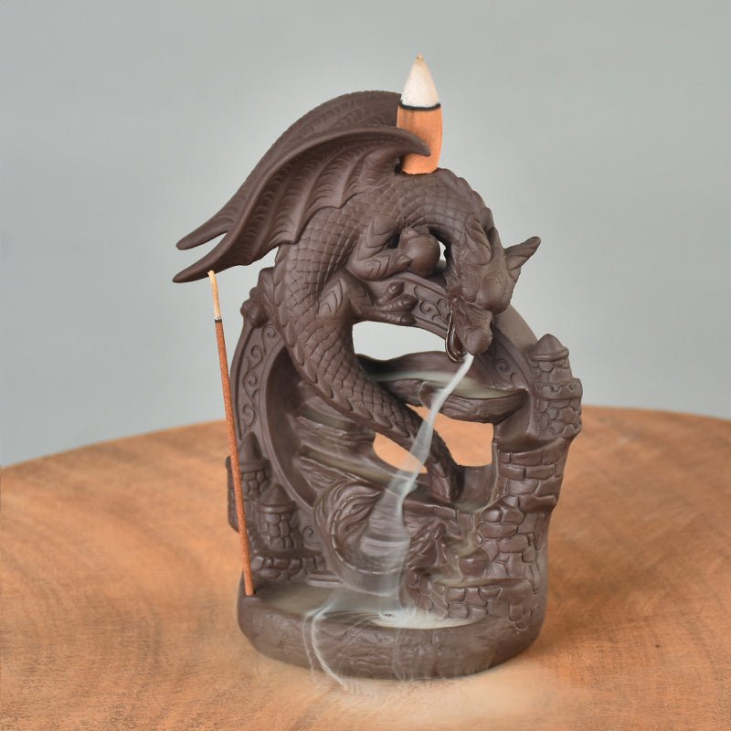 "Dragon's Castle" Ceramic Incense Burner