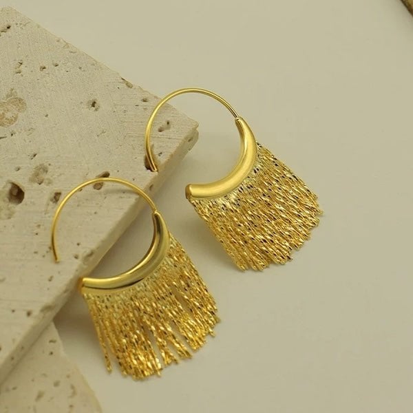 Unique dynamic tassel drop earrings