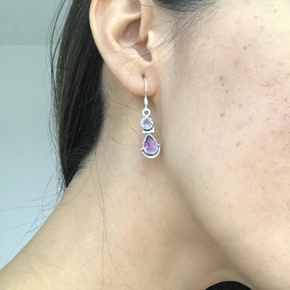 "Venus" earrings in amethyst and 925 silver