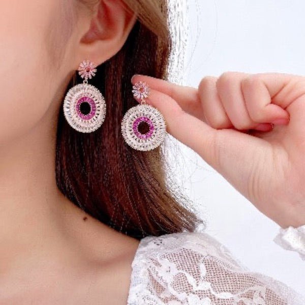 Dazzling Halo Earrings - Luxury Drop Earrings