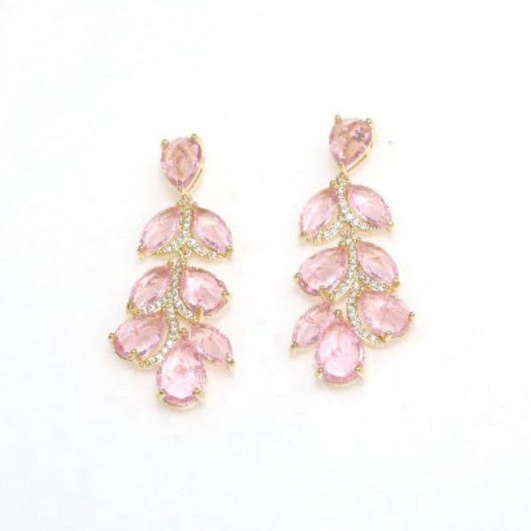 Princess style leaves large drop earrings