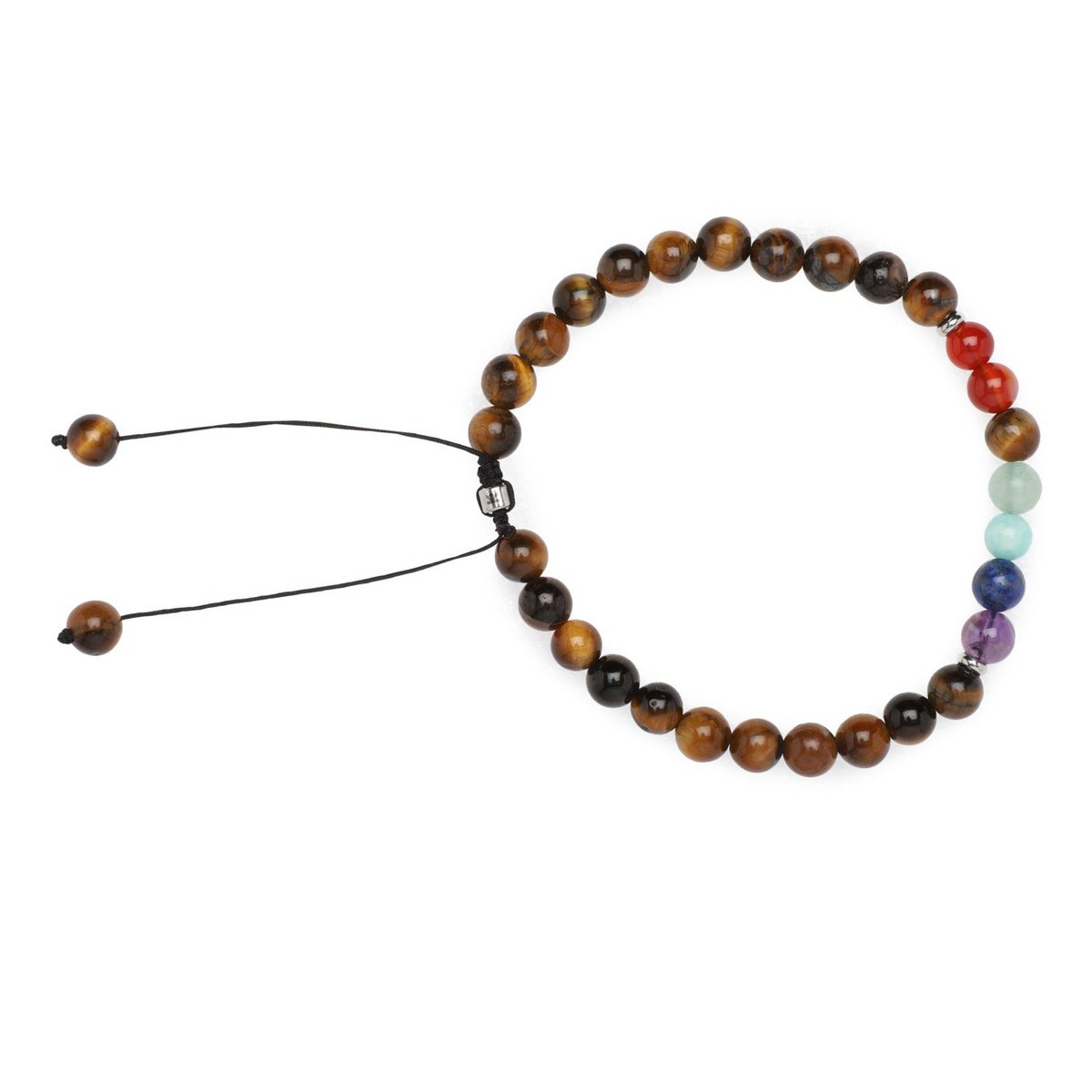 Children's bracelet 7 Chakras "Self-confidence" in Tiger's Eye