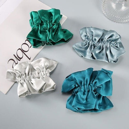 Chic 100% Silk Skirt Design Hair Scrunchie-Double Layer-19mm