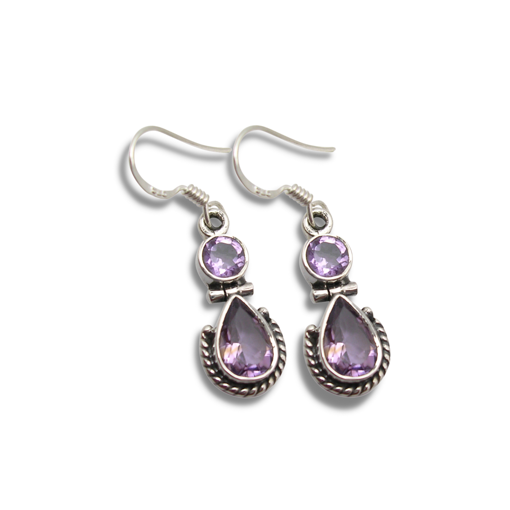 "Venus" earrings in amethyst and 925 silver