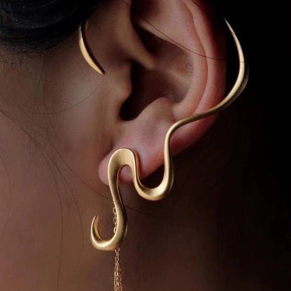 Chic wavy line large ear cuffs - one pair