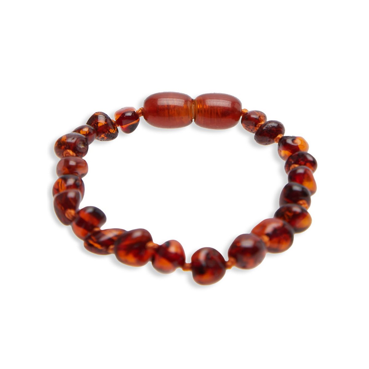 "Levenselixer" baby armband in cognac amber