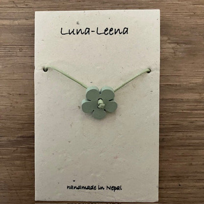 Luna-Leena kinderarmband bloei groen - handgemaakt in Nepal