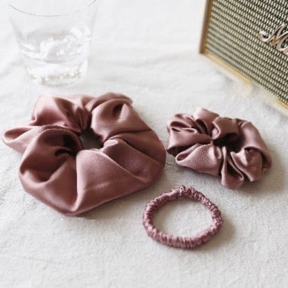 100% Silk Scrunchie Set - 19 momme - A set of 3