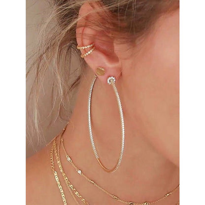 Oversized Sparkling Hoop Earrings - 360 Degree Glamour