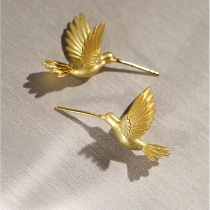 Good luck birds stud earrings